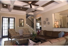 Coffered ceiling detail in Living Room